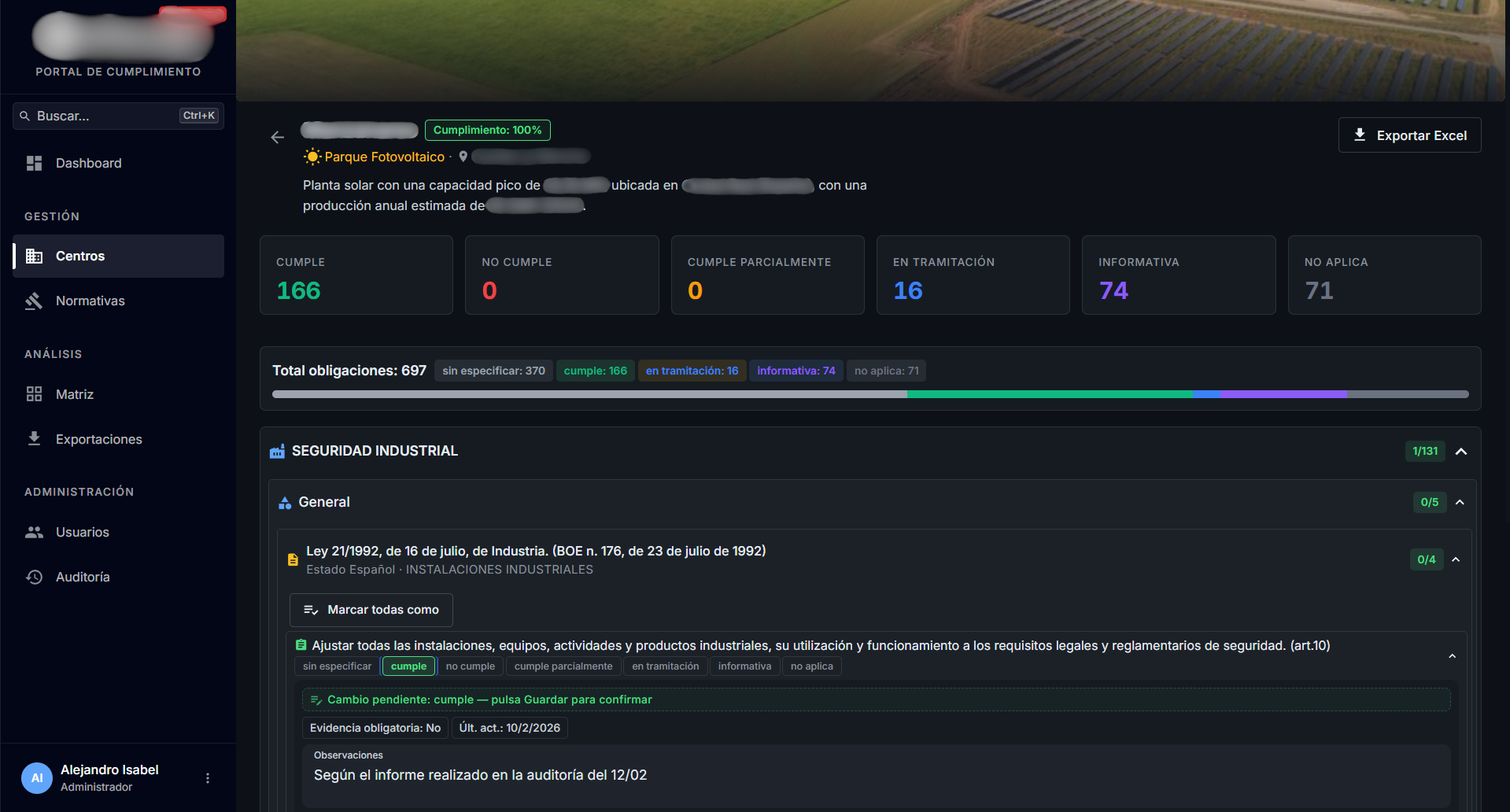 Plataforma de cumplimiento normativo